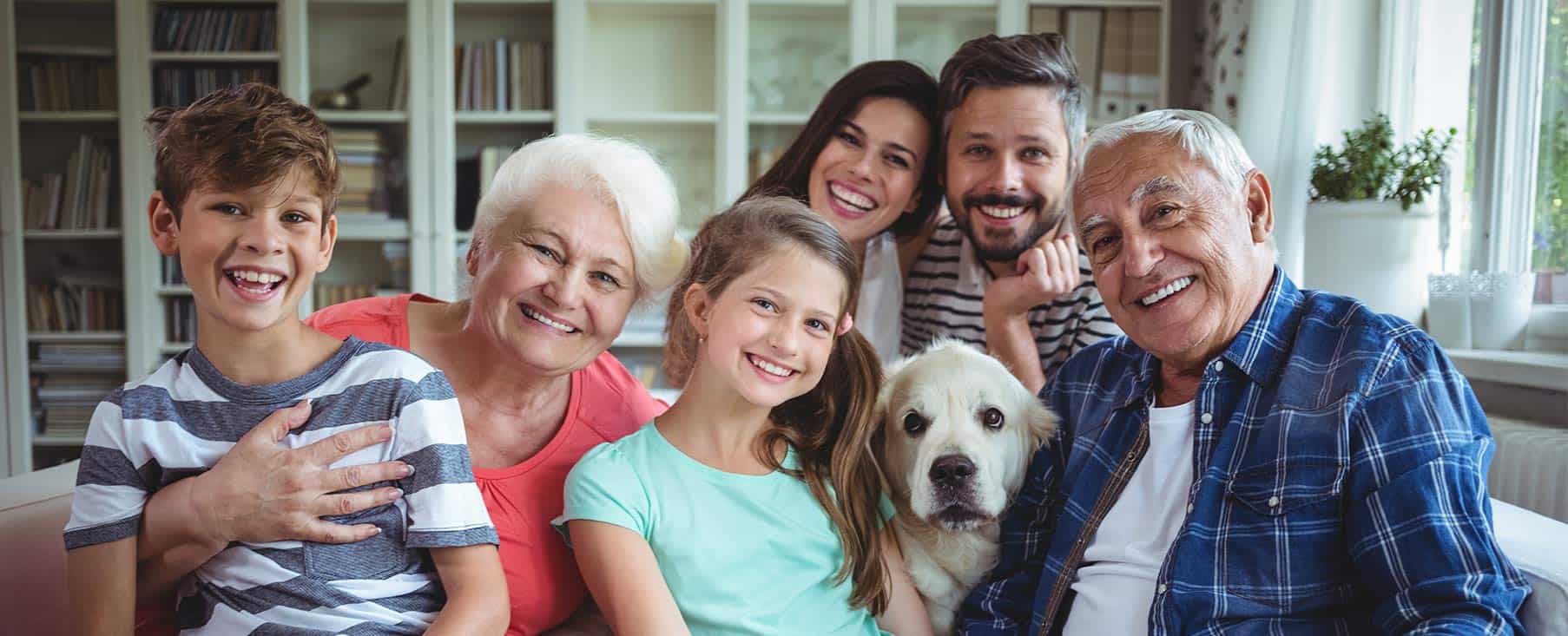 Happy Family with their Grandparents
